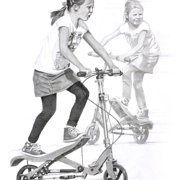 Oeuvre "Violette à trottinette"