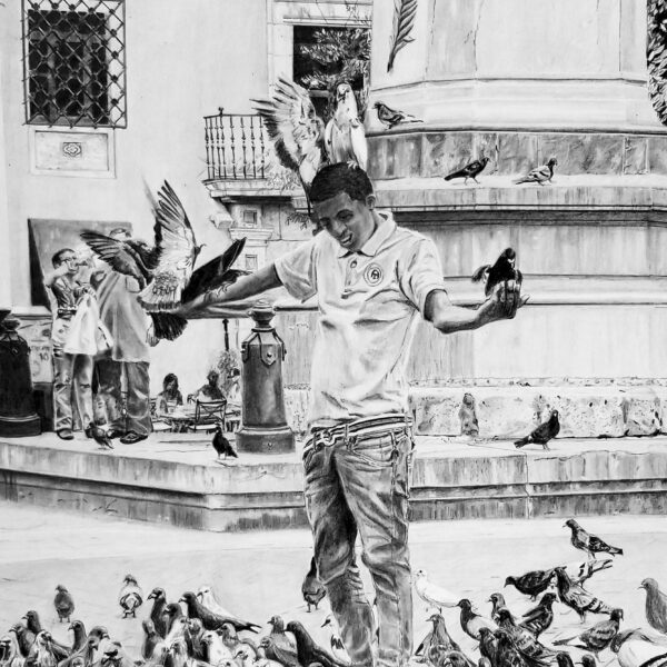 Oeuvre "Garçon aux pigeons"