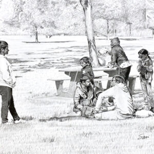 Oeuvre "Sur l'herbe au parc"