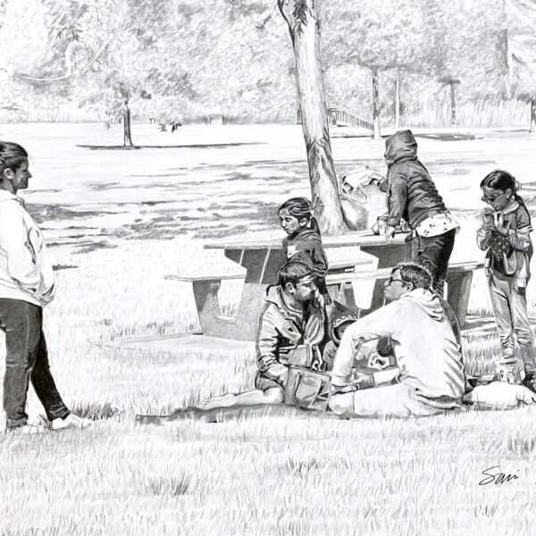 Oeuvre "Sur l'herbe au parc"